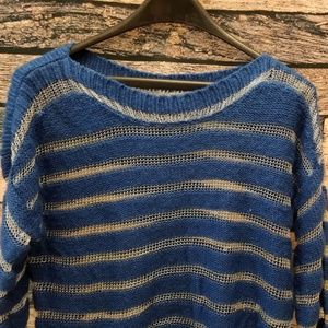 Striped Cobalt Blue and Silver Ashford Sweater